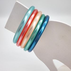 Vintage Lucite Moonglow Bangle Bracelet Set
